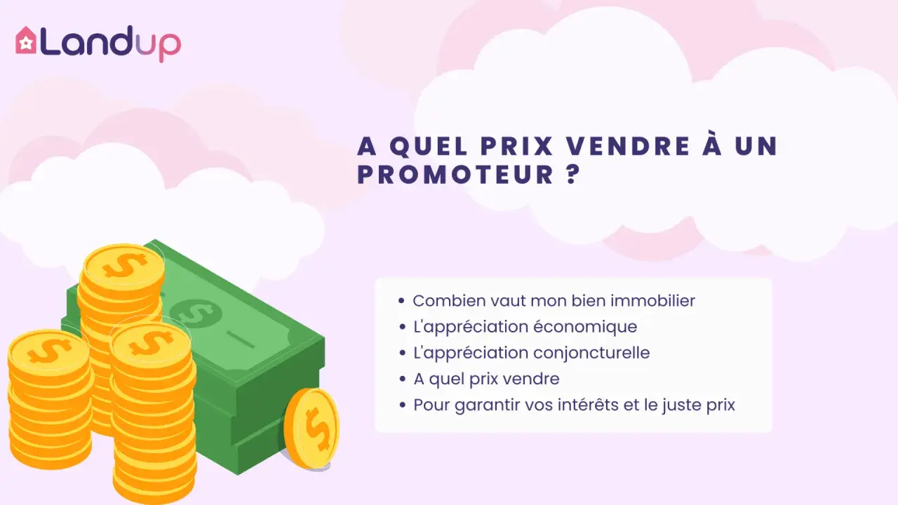 Vendre sa maison à un promoteur : découvrez comment obtenir le juste prix. Illustration avec des pièces et billets.