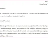 Exemple d'offre d'achat immobilier. Ce document officiel détaille une proposition ferme et irrévocable pour l'acquisition d'un bien.