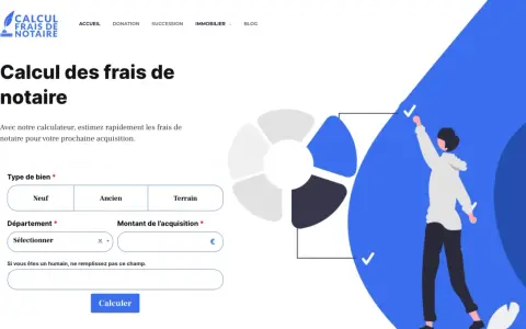 Calculez les frais de notaire pour la division de terrain. Entrez le type de bien, le département et le montant de l'acquisition.