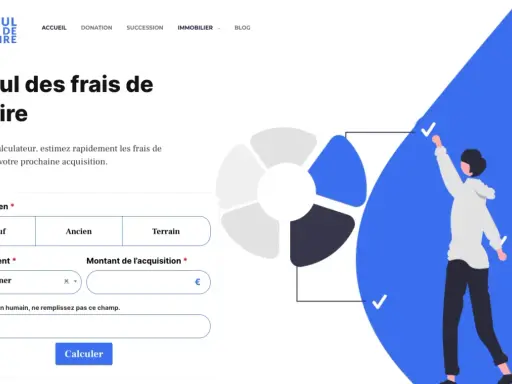 Calculez les frais de notaire pour la division de terrain. Entrez le type de bien, le département et le montant de l'acquisition.