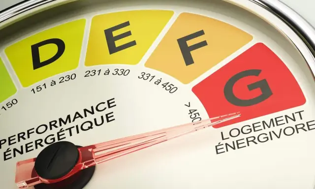 Indicateur de performance énergétique : la lettre G signale un logement énergivore, potentiellement sujet à interdiction de vente.