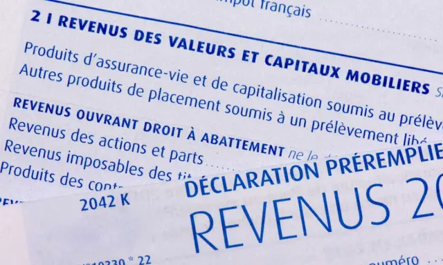 Détail d'une déclaration de revenus, mentionnant les prélèvements sociaux sur revenus fonciers calcul.
