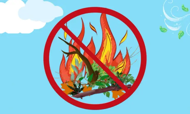 Interdiction de brûler les déchets verts. La réglementation sur le stockage des déchets verts interdit le feu.