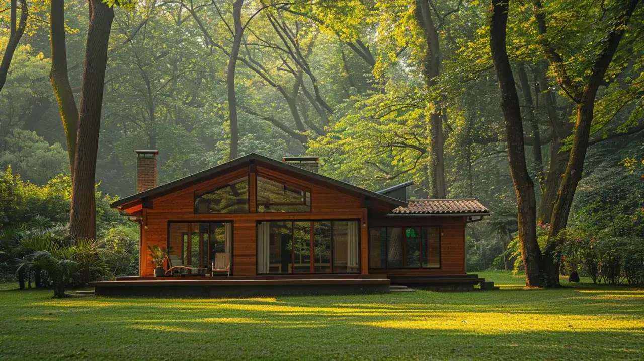 Maison en bois dans une forêt luxuriante, un rêve accessible pour pret de 60000 euros.
